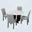 Ensemble de table de salle à manger 5 pièces 43 po et 4 chaises rembourrées-2076239197-2076239196