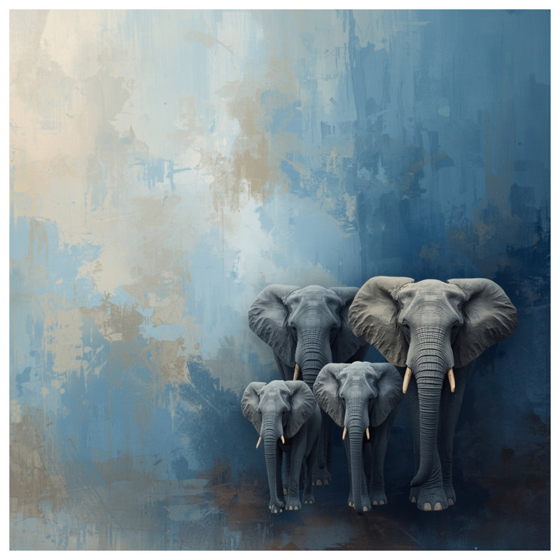 Housses de couette Elephant Family Artwork, Lit simple