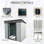 Remise de rangement extérieure en métal 6 pi x 5 pi avec portes coulissantes verrouillables et plaque transparente pour le jardin-121324840