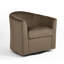 Fauteuil demi-tonneau pivotant rembourré en velours café-1248396660