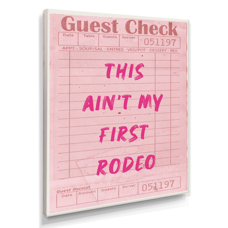 Décoration murale «This Ain pas My First Rodeo» - Cocktail, H 20 po x l 12 po x P 1 po, Toile tendue