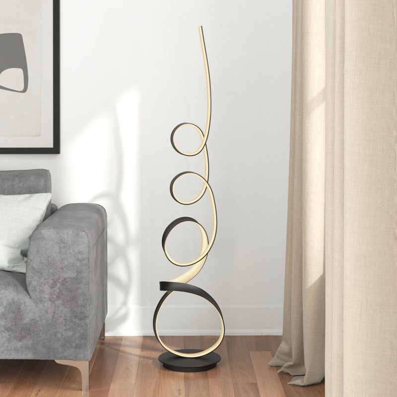 Lampe sur pied à DEL 61 po mozart, Noir