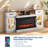 Farmhouse 70'' TV Stand For Tvs Up To 80'' With Electric Fireplace And Adjustable Shelves-1540828021