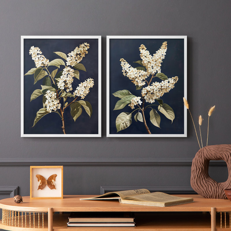 «FLORAL Series CLIV», reproduction encadrée de qualité supérieure - prête à être accrochée - aucun clou requis - aucun clou requis