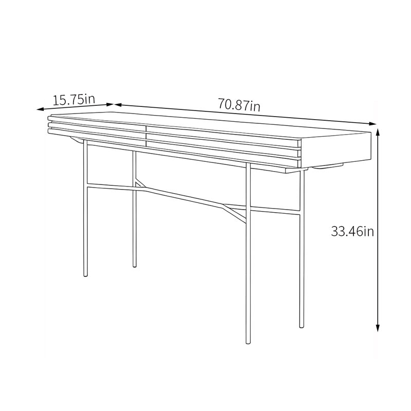 Console à tiroirs de style nordique, H 33,46 po x l 70,87 po x P 15,75 po