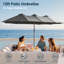14.5 Ft x 8.5 Ft Rectangular Market Umbrella with Color-Changing Lights, App & Remote-Controlled Lighting, Includes Base-599498754