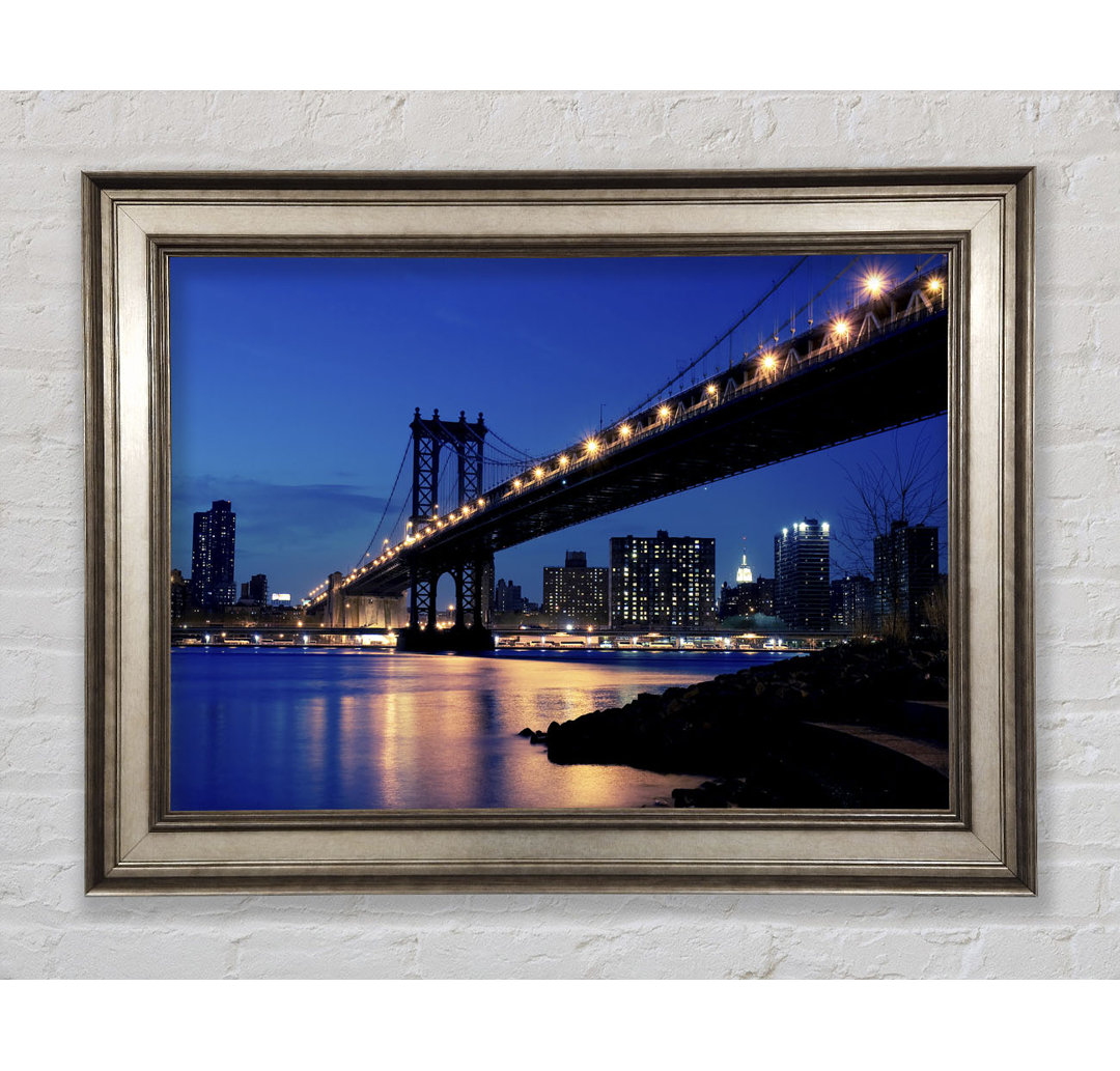 Brooklyn Bridge Peach Glow - Einzelner Bilderrahmen Kunstdrucke