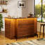 Wrap Around 62" Home Bar Cabinet With Led Lights, 4-Tier Storage, Glass Holder & Foot Rail; U-Shaped Cocktail Bar Stand For Home Pub Or Basement