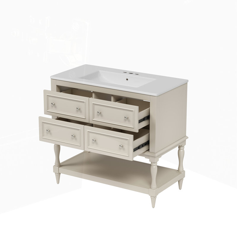 Ensemble de meuble-lavabo avec lavabo et 4 tiroirs