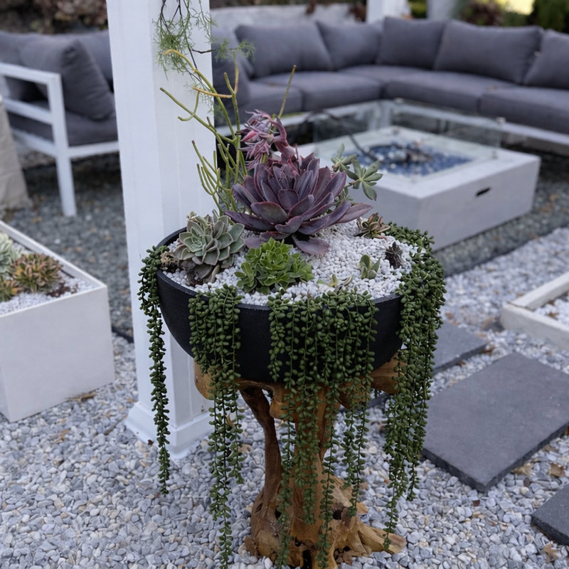 Grand pot à fleurs K22, H 7,5 po x l 22 po x P 22 po, Noir