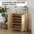 Rattan Sideboard Buffet Storage Cabinet, Console Table With Adjustable Shelves And Metal Handles-1865105923
