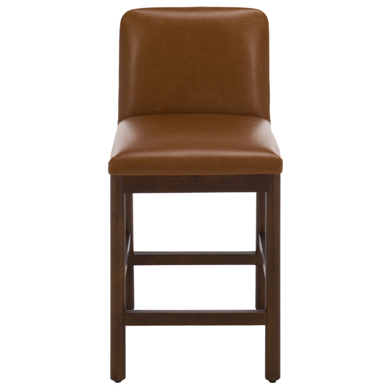 Tabouret de comptoir Madsen, Cognac / noyer