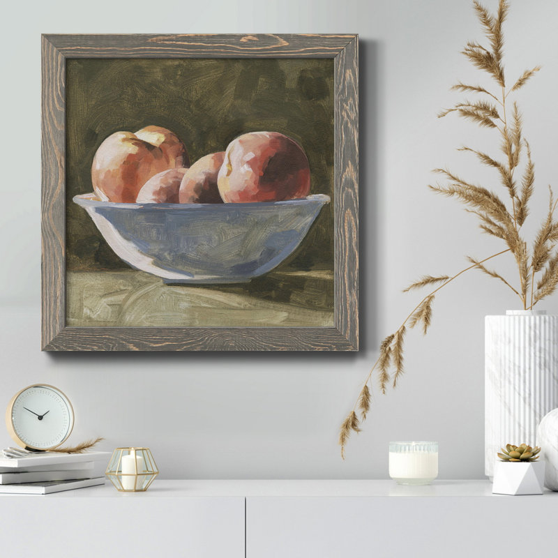 Bol de pêche I - art mural, Encadré gris, H 31,5 po x l 31,5 po x P 1,5 po