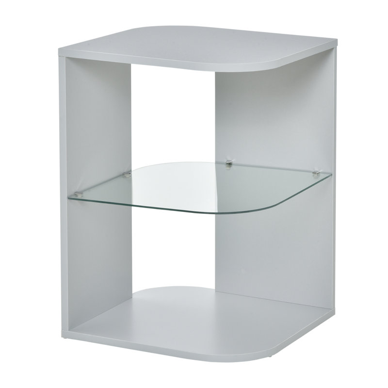 Lindholm 40cm W Manufactured Wood Bedside Table, Grey