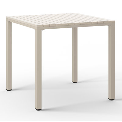 Jackqueline 31.5" Outdoor Square Dining Table With Metal Frame