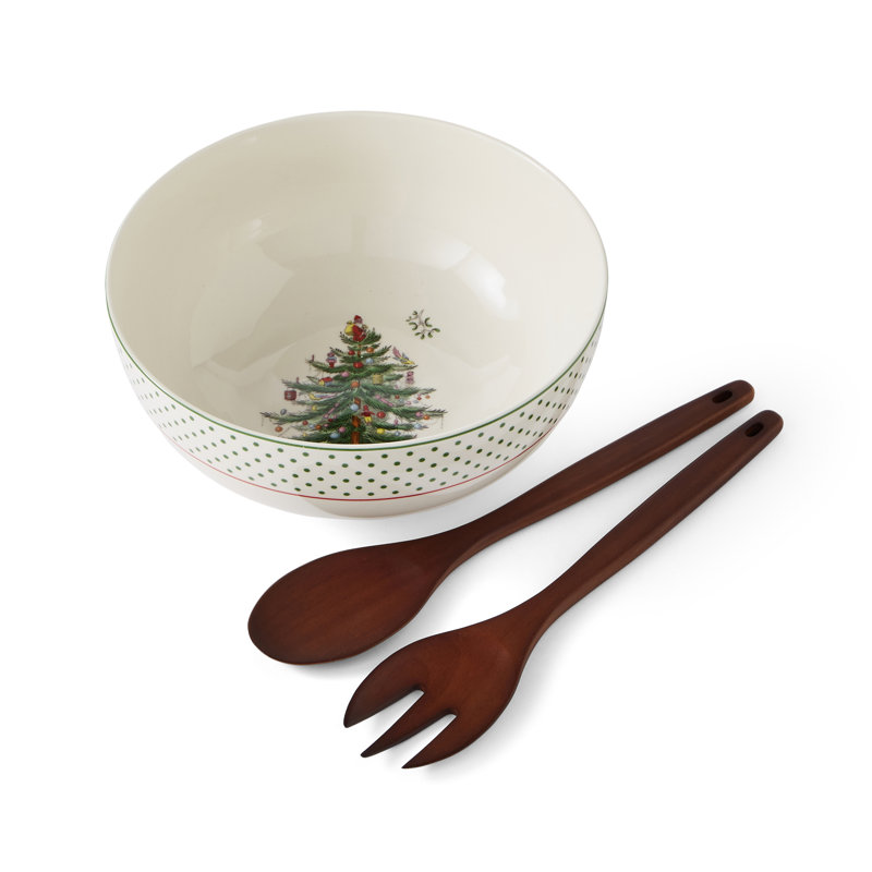Bol de service 10 "avec plateaux en bois