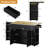 47.2" W Rolling Kitchen Island With Drawer And Cabinets, Kitchen Cart With Drop Leaf, Lockable Wheels And Towel Rack, Island For Kitchen, Dining Room-123031947