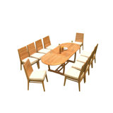 Outdoor 11 - Piece Teak Dining Set