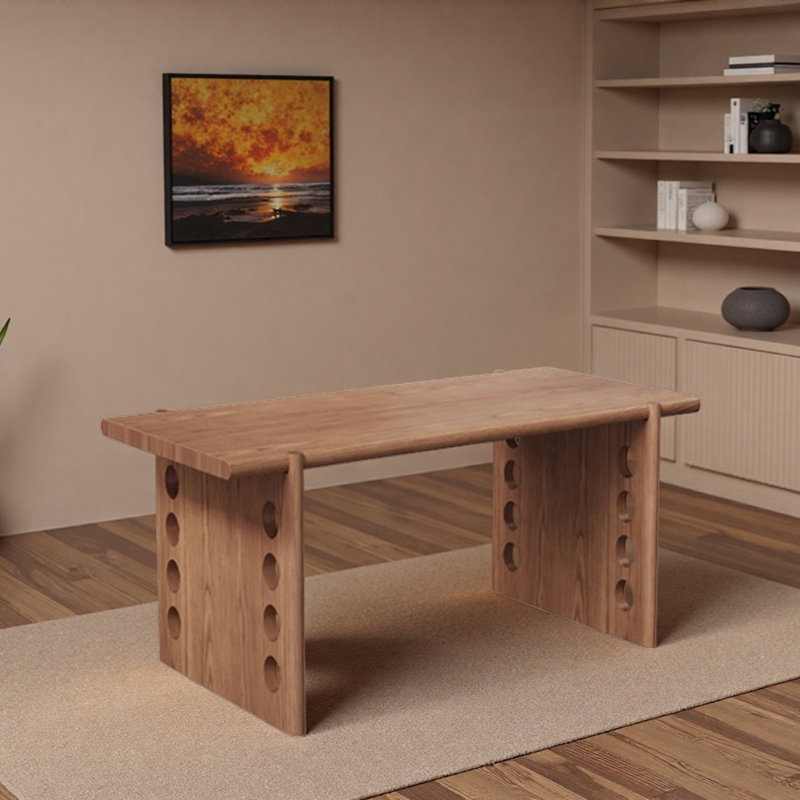 Bureau d'écriture en bois de frêne, H 29,52 po x l 62,99 po x P 31,49 po, Brun