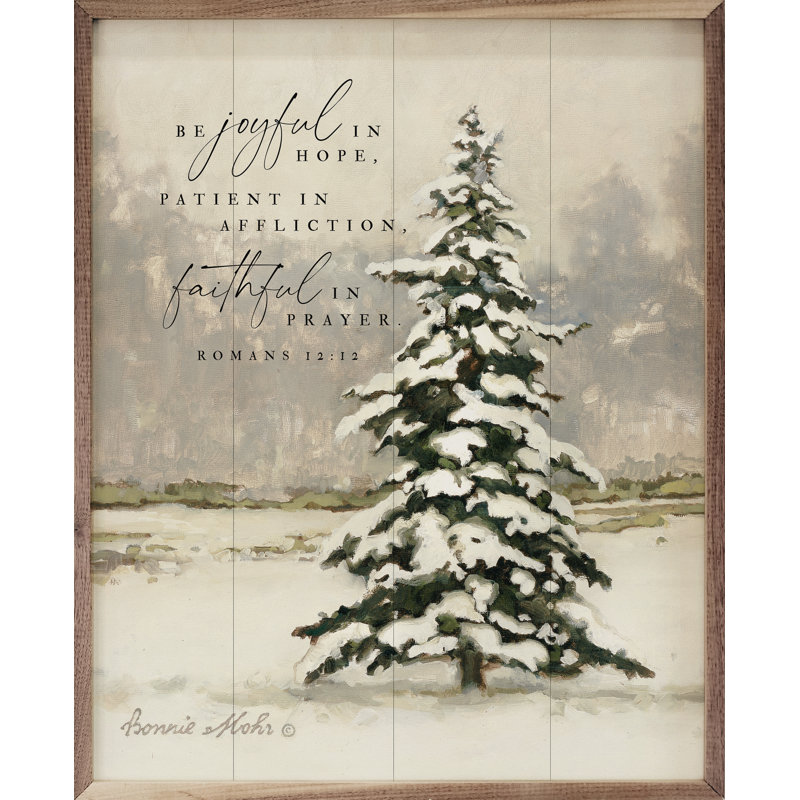 Be Joyful In Hope Winter Tree By Bonnie Mohr, 40" H x 32" W