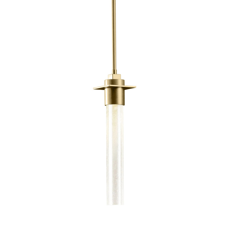 Airis 1-Light Single Cylinder Pendant, 19.5" - 64.5", Modern Brass