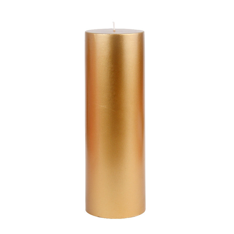 Bougie pilier sans parfum sans paraffine sans fumée, Argent métallique, H 6 po x D 2 po, Ensemble de 24 pièces