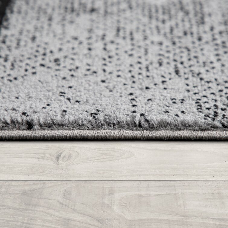 Quentisha Abstract Power Loom Polypropylene Area Rug in Gray 17 Stories Rug Size: Rectangle 2'8 x 4'11