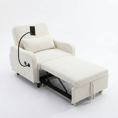 3-in-1 Single Sofa Bed.sleeper Chair For Small Spaces.convertible Chair Bed