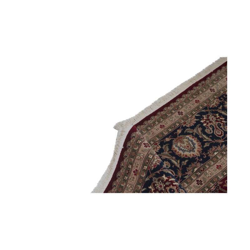 Tapis vin et bleu marine de haute qualité noué à la main