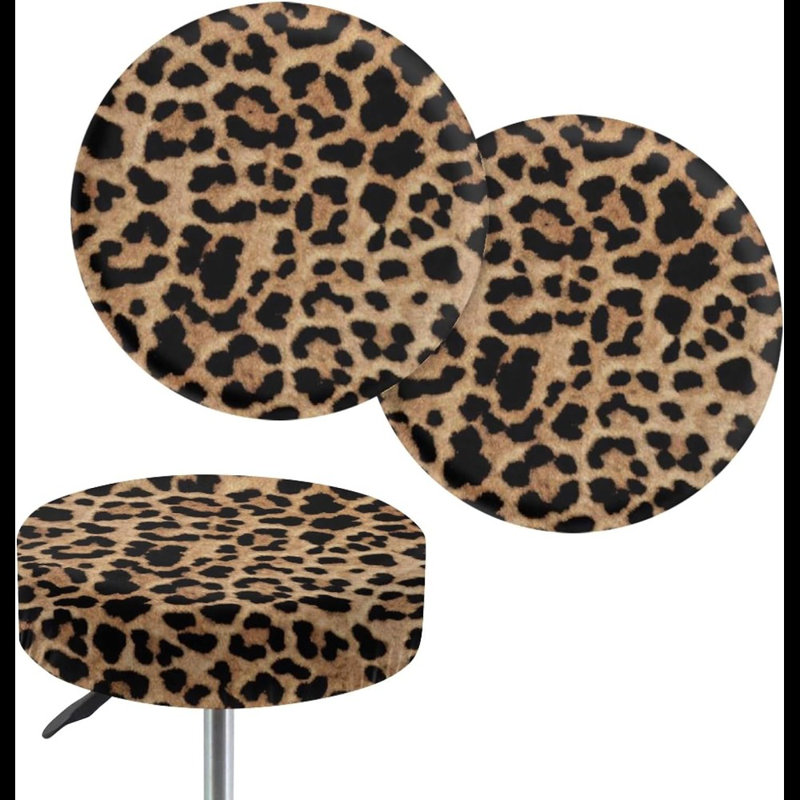 Ensemble de 2 housses de tabouret à motif guépard Wild Leopard