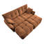 Canapé 2 places avec 2 repose-pieds et coussin décoratif-1510390823