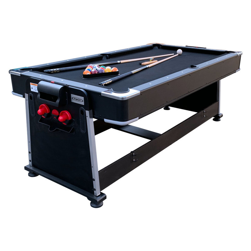 Black 7-Foot 3-in-1 Multi Game Swivel Table