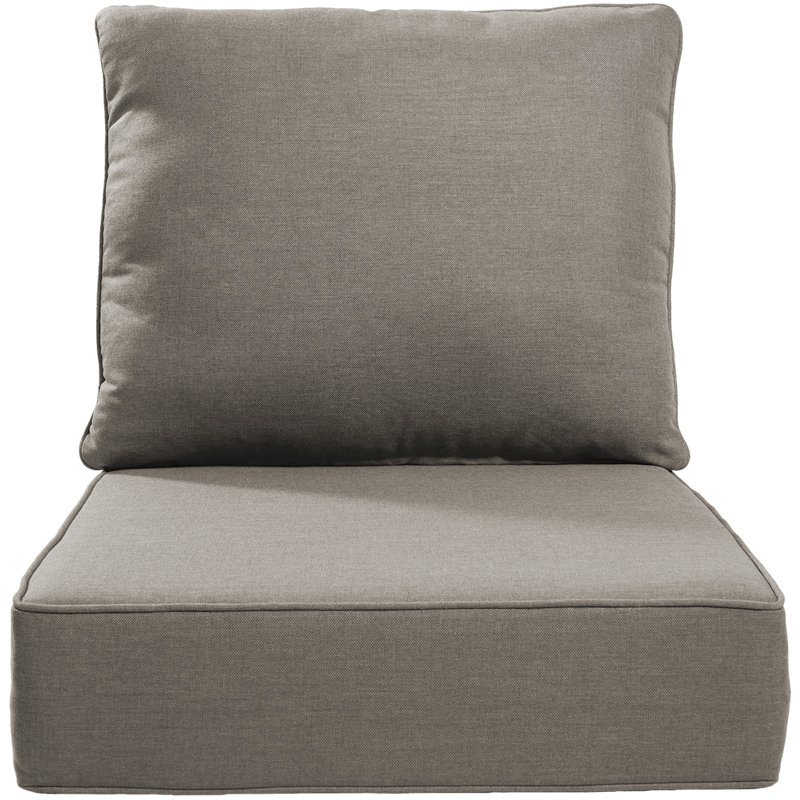 Ensemble de coussin de siège et de dossier en polyester résistant aux intempéries Deb, 1, L 22 po x P 24 po, Gris