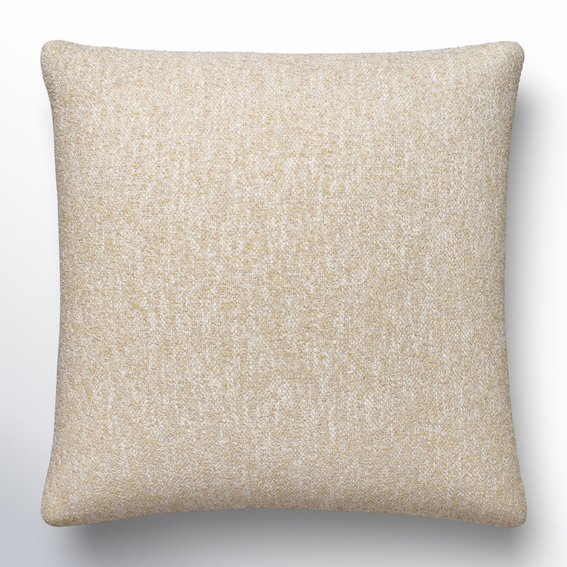 Jeté carré en mélange de coton Bobby, 22 po x 22 po, Moutarde, Duvet