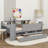 Versatile Twin Daybed With Built-In Drawers And Trundle Bed, Headboard Storage Compartments, Tables, And Convenient USB Charging Station-1971936373