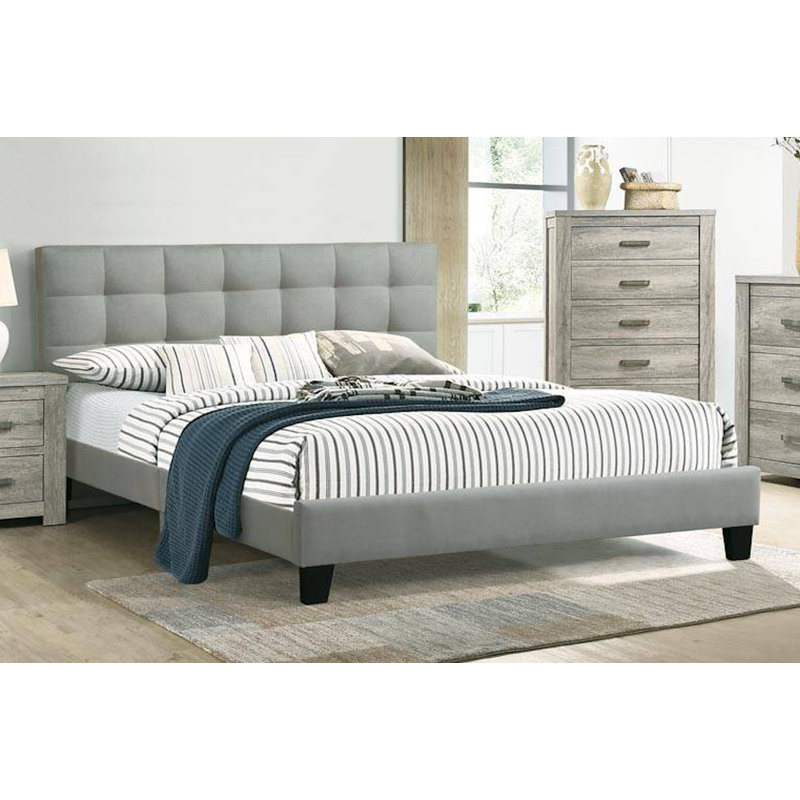 Ensemble de chambre à coucher 3 pièces Braylea, Grand, Gris clair