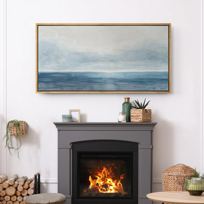 Coastal Beach " Tranquil Horizons The Calm Of A Seascape Modern Art Calm Warm Extra Large Artwork Pictures "