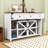 Modern Industrial Buffet Cabinet with Sliding Barn Doors, Adjustable Shelves-878076027