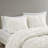3 Piece Elastic Embroidered Cotton Comforter Set White-114529054