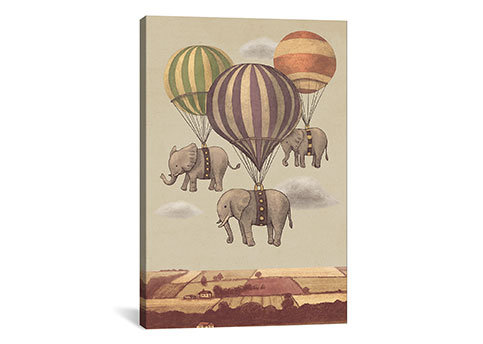 Art sur toile the éléphants, H 40 po x l 26 po x P 1,5 po