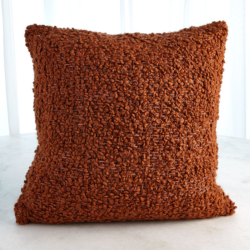 Textured Boucle Pillow, Rust