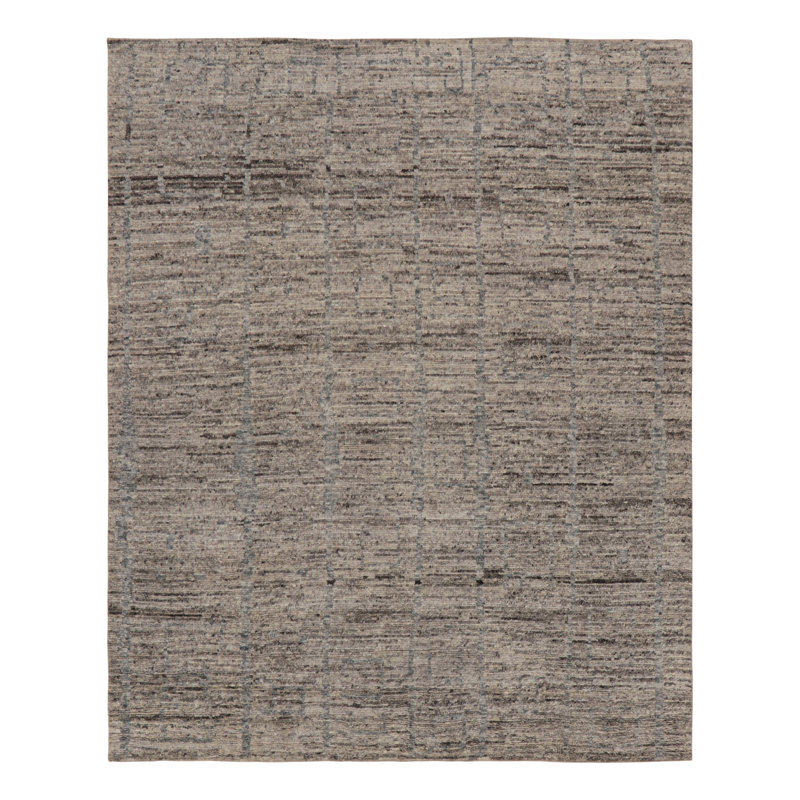 Moroccan Hand Knotted Wool Area Rug, Rectangle 4' x 5'