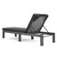 Chaise longue, cadre noir mélangé avec coussin gris foncé