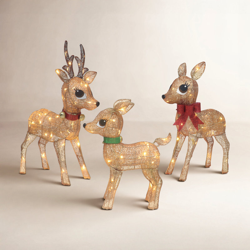 Ensemble de cerfs 3 lumières
