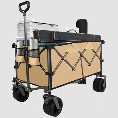 Collapsible Folding Wagon, Push Pull Foldable Beach Wagon Cart -  Go Peak Track, GPTYX07742A