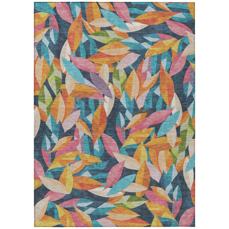 Machine Washable Indoor/Outdoor Jozwiak ACN2383 Floral Rug, Rectangle 2'6" x 3'10"