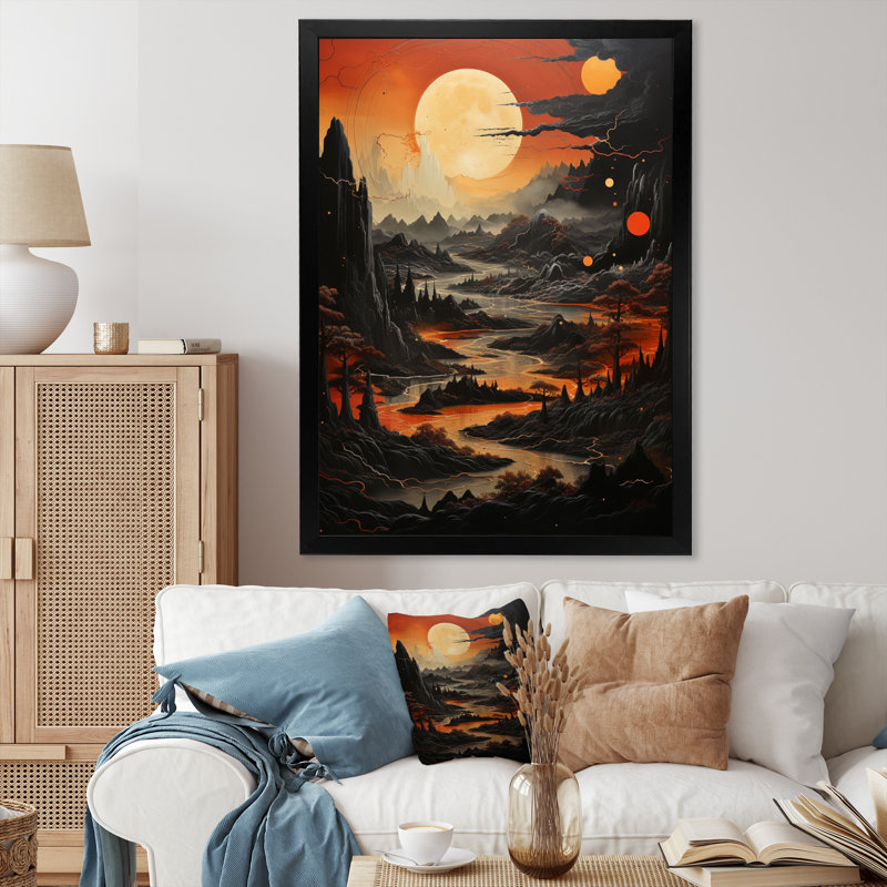 " Jupiter Mars Majesty Bold ", Black Picture Framed, 40" H x 30" W x 1.5" D