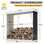 Support à bois d'extérieur en métal - 62 pieds Pi. Remise de rangement pour bois de chauffage avec toit incliné, support d'abri pour bois de chauffage