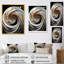 «White and Gold Spiraling Abstraction», art mural abstrait en spirale-157731065-76702288