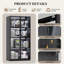 Vitrine Wrought Studio ™ avec portes en verre, grande vitrine en verre avec lumières à DEL, armoires pour objets de collection avec 3 tablettes réglables pour le salon, la chambre à coucher et le bureau Assemblage requis